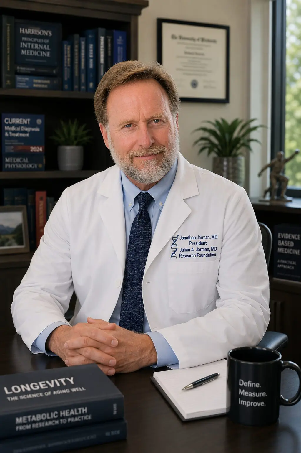 Doctor in white coat at medical office
